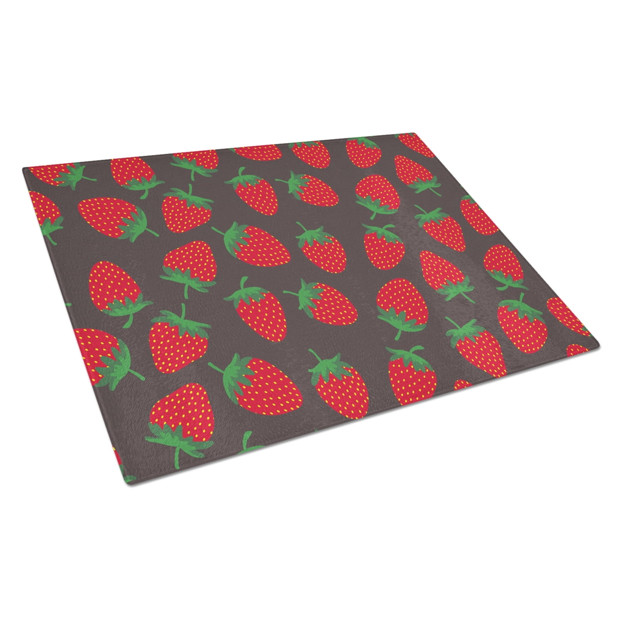Caroline's Treasures Strawberries on Gray Glass Cutting Board Large