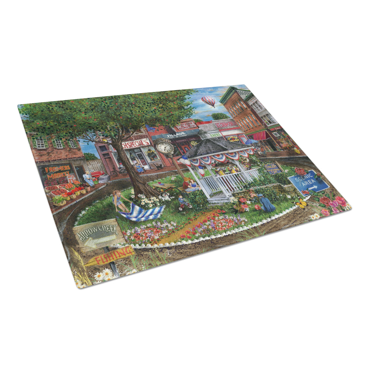 Caroline's Treasures Summer Concert Series 4th of July Glass Cutting Board Large
