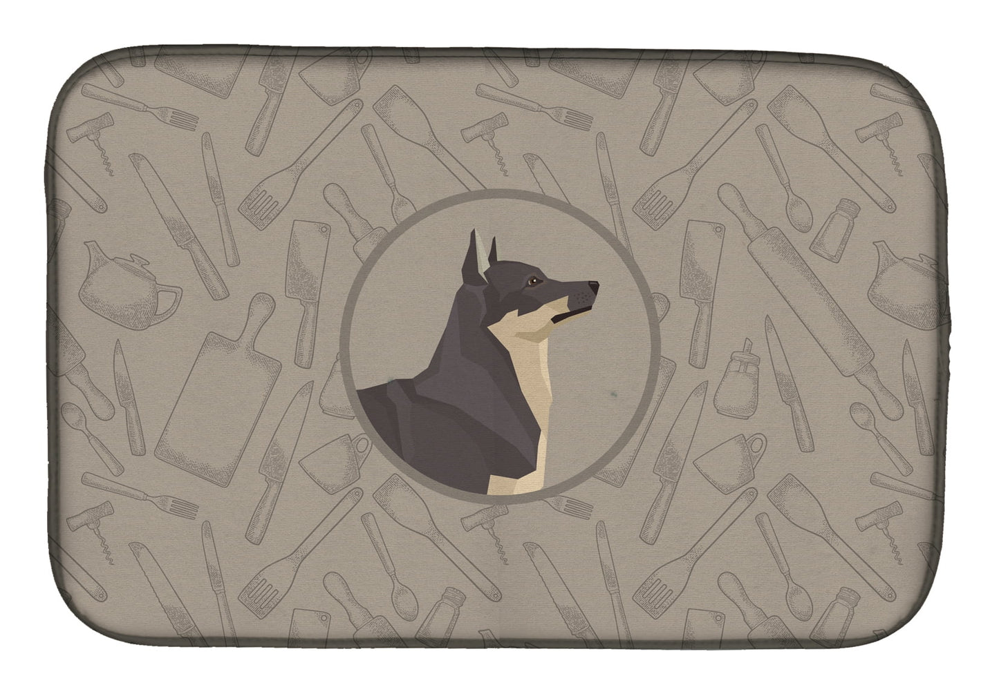 Caroline's Treasures Swedish Vallhund In the Kitchen Dish Drying Mat