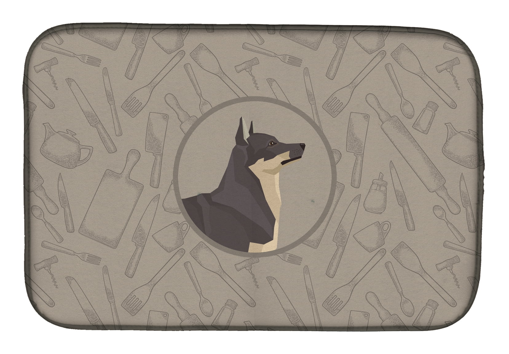 Caroline's Treasures Swedish Vallhund In the Kitchen Dish Drying Mat