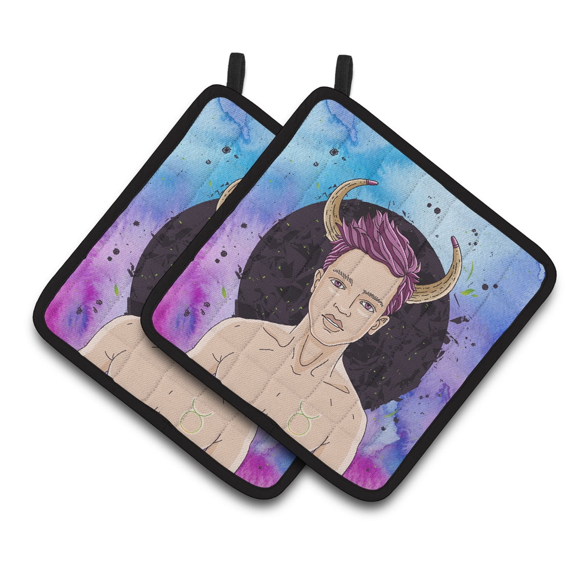 Caroline's Treasures Taurus Zodiac Sign Pair of Pot Holders