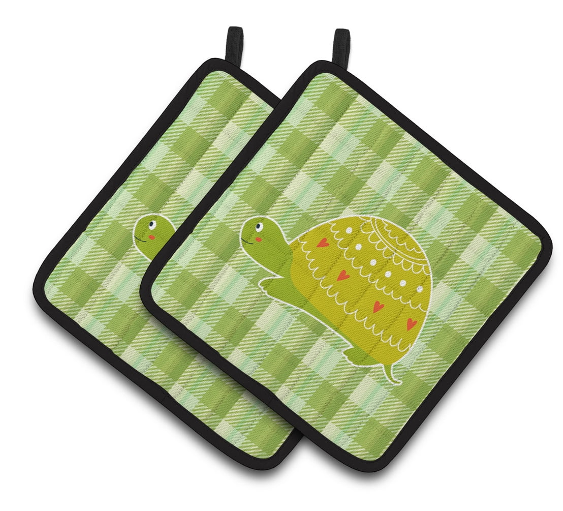 Caroline's Treasures Turtle on the Move Pair of Pot Holders