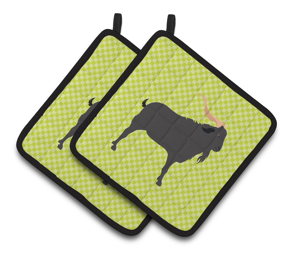 Caroline's Treasures Verata Goat Green Pair of Pot Holders