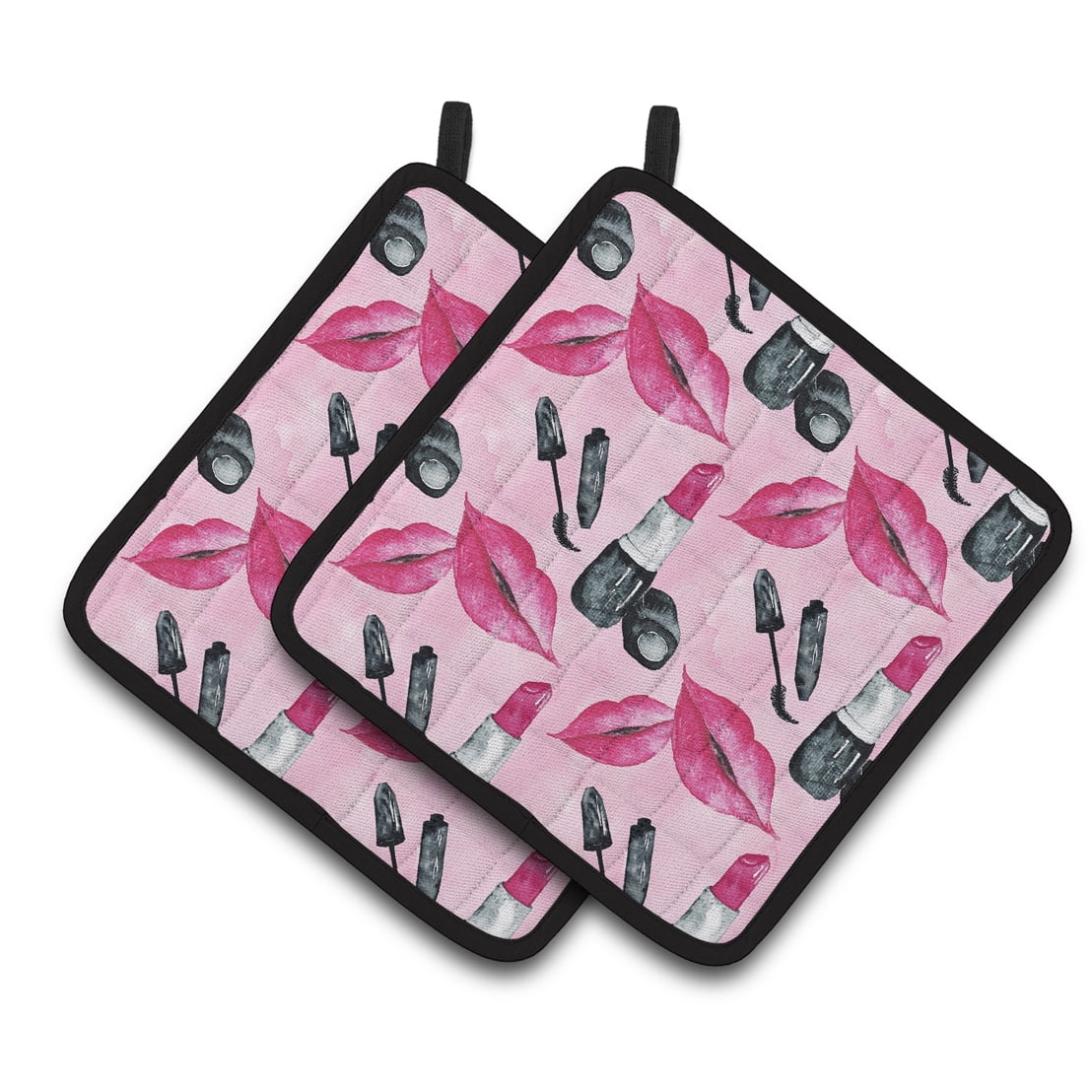 Caroline's Treasures Watercolor Diva Lipstick Pair of Pot Holders