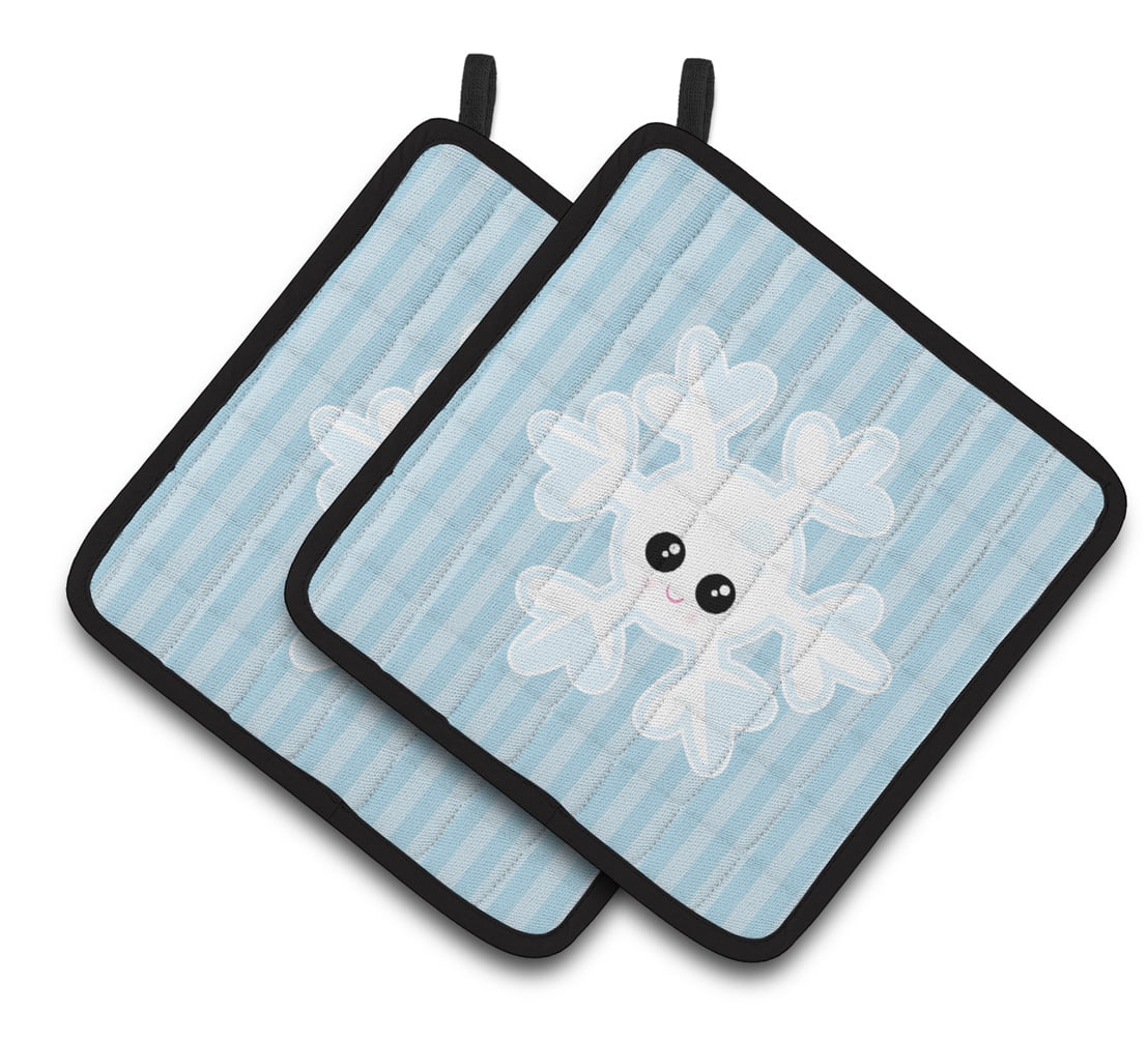 Caroline's Treasures Weather Snowflake Face Pair of Pot Holders