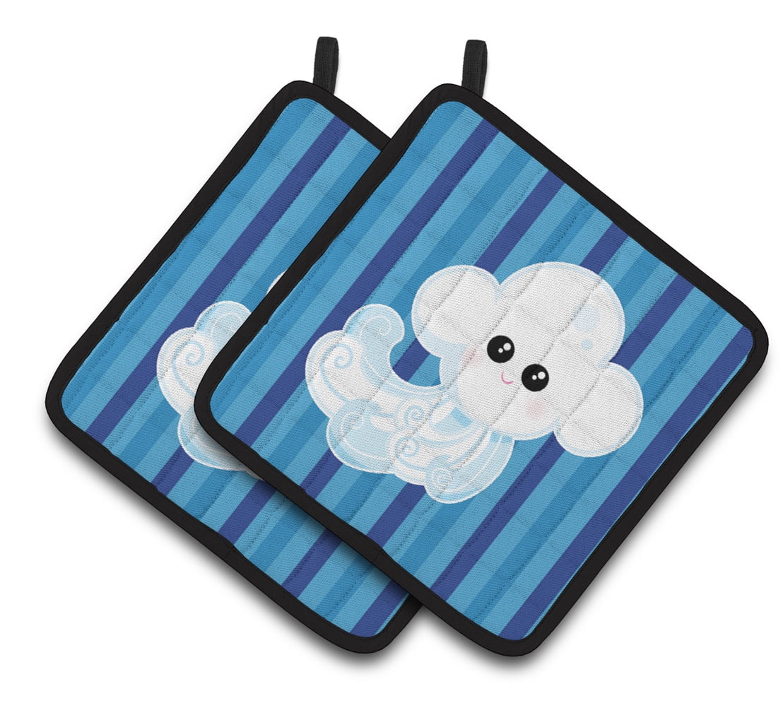 Caroline's Treasures Weather Windy Face Pair of Pot Holders
