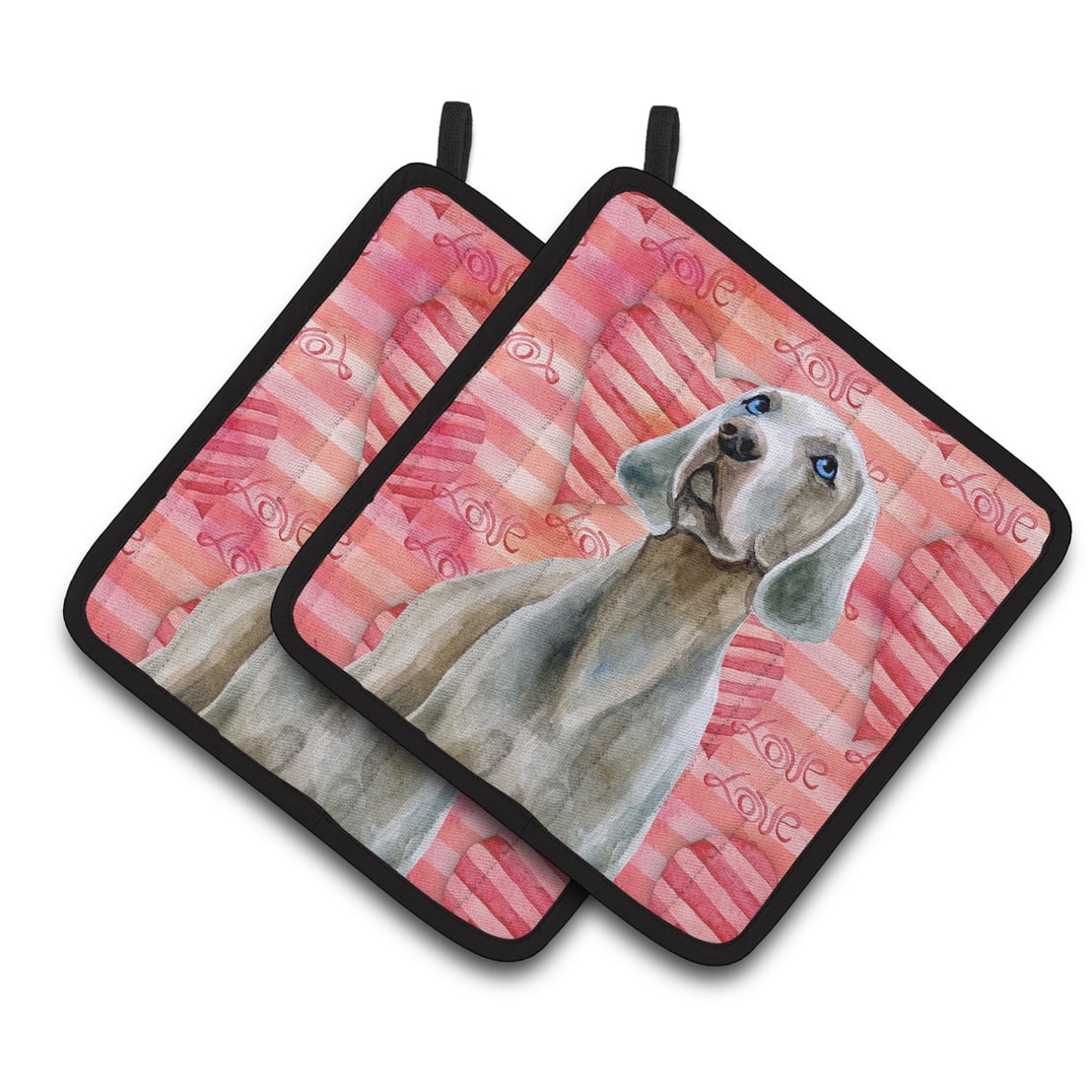 Weimaraner Love Pair of Pot Holders