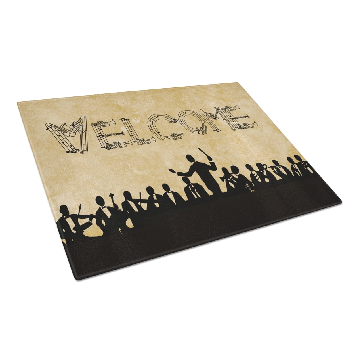 Caroline's Treasures Welcome Symphony Glass Cutting Board Large Size