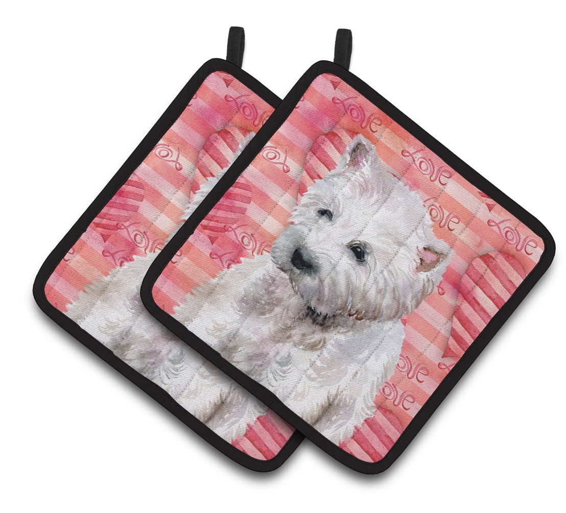 Caroline's Treasures Westie Love Pair of Pot Holders