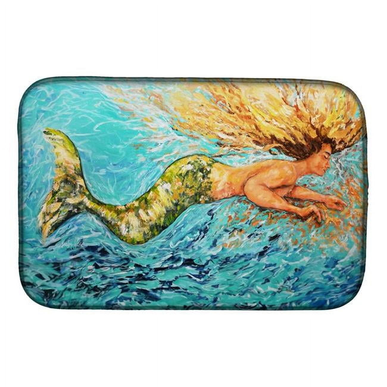 Carolines Treasures MW2094DDM 21 x 14 in. Mermaid After Your Heart Dish Drying Mat
