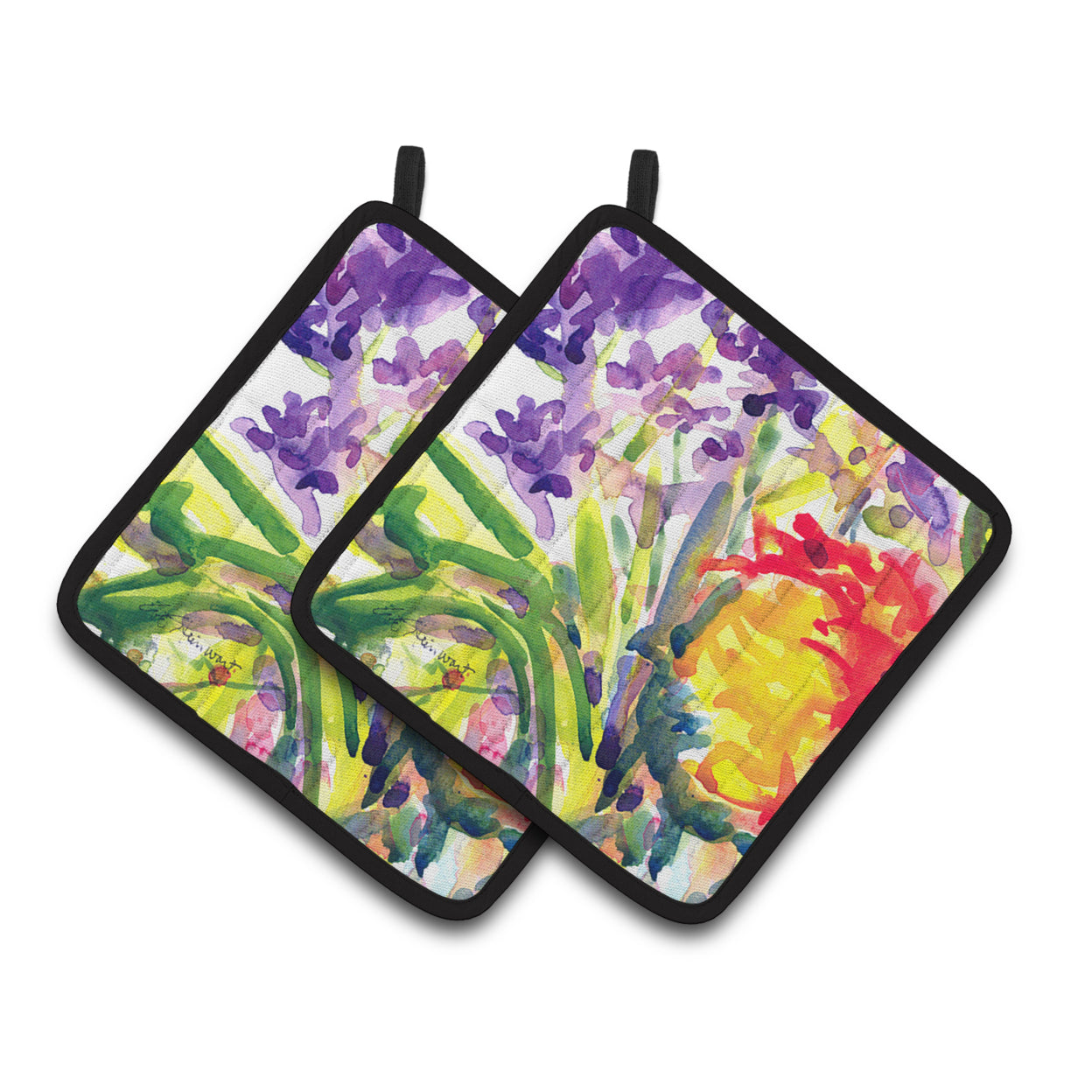 Carolines Treasures 6127PTHD Flower Pair of Pot Holders , 7.5HX7.5W, multicolor