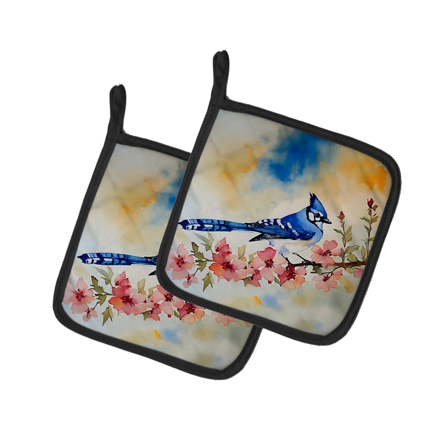 Carolines Treasures 7.5 x 7.5 in. Blue Jay Pot Holders - Set of 2