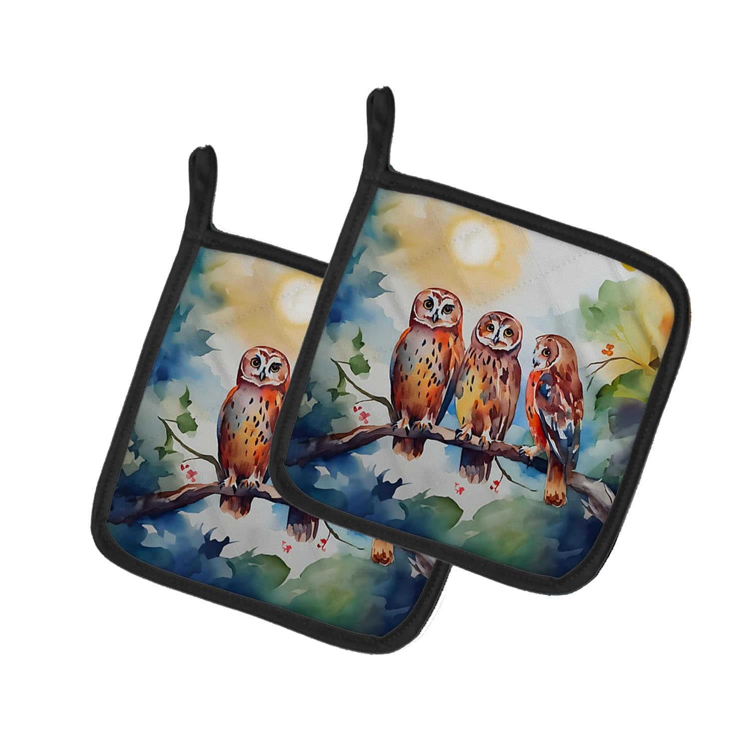 Carolines Treasures 7.5 x 7.5 in. Owls Pot Holders - Set of 2