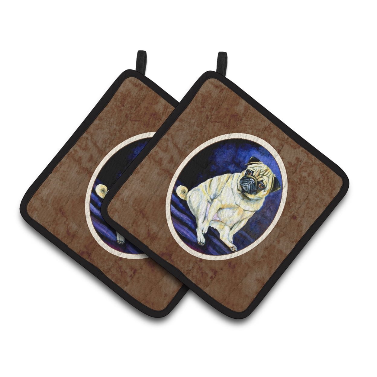 Fawn Pug Penny for your thoughts Pair of Pot Holders