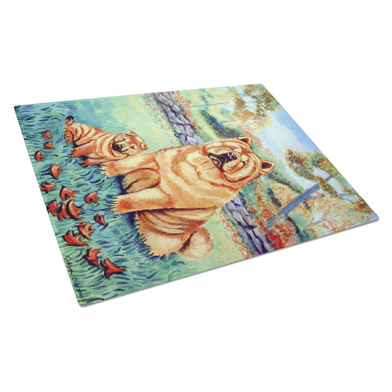Carolines Treasures 7057LCB Chow Chow Mommas Love Tabla de Cortar de Vidrio Grande, 12H x 16W, multicolor