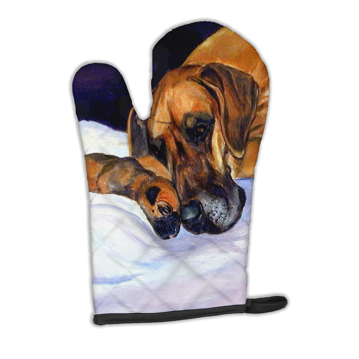 Natural Eared Fawn Great Dane Momma and Puppy Oven Mitt