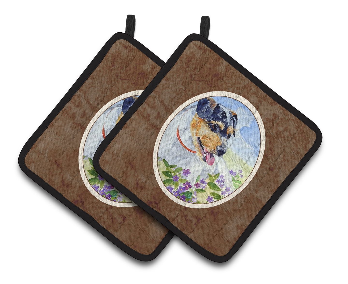 Carolines Treasures 7106PTHD Jack Russell Terrier Pair of Pot Holders , 7.5HX7.5W, multicolor