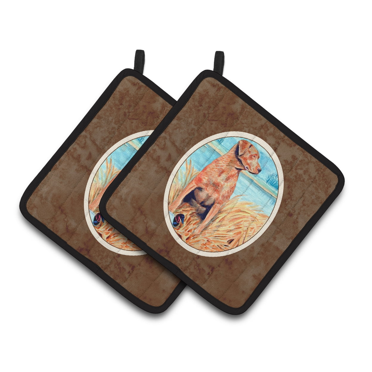Carolines Treasures 7112PTHD Chesapeake Bay Retriever Pair of Pot Holders , 7.5HX7.5W, multicolor