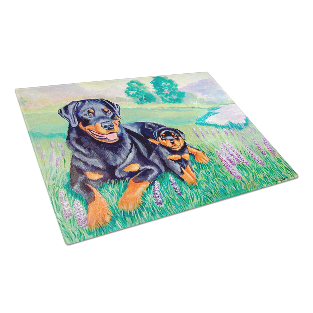 Carolines Treasures 7141LCB Rottweiler Glass Cutting Board Large, 12H x 16W, multicolor