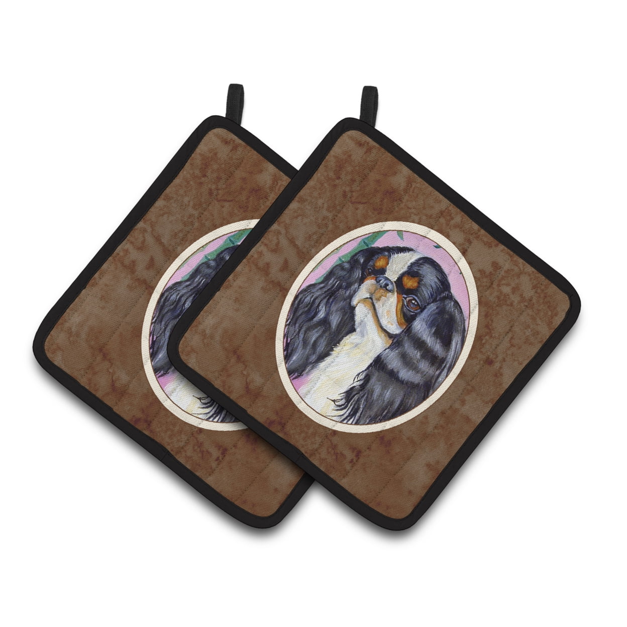 Carolines Treasures 7170PTHD English Toy Spaniel Pair of Pot Holders , 7.5HX7.5W, multicolor