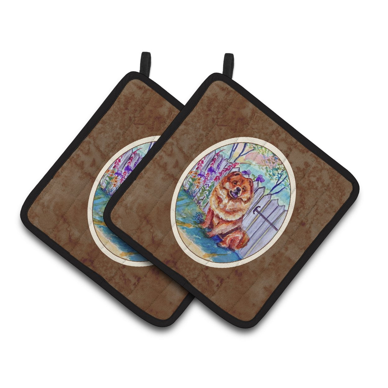 Carolines Treasures 7210PTHD Chow Chow Pair of Pot Holders , 7.5HX7.5W, multicolor
