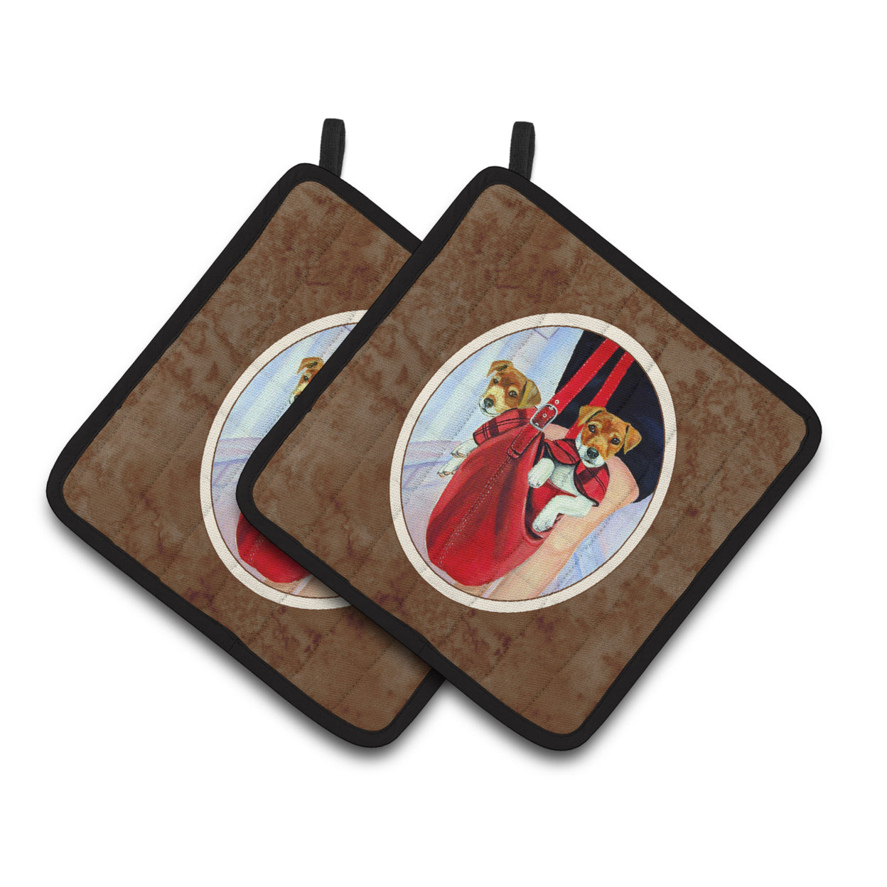 Carolines Treasures 7251PTHD Jack Russell Terrier Pair of Pot Holders , 7.5HX7.5W, multicolor