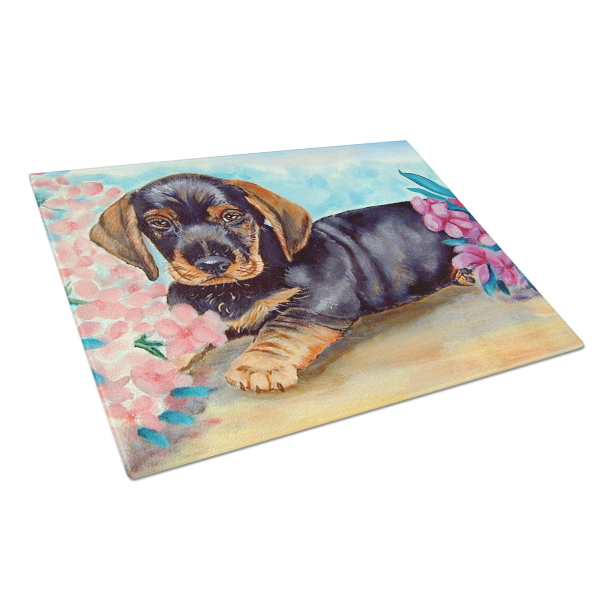 Carolines Treasures 7501LCB Dachshund Glass Cutting Board Large, 12H x 16W, multicolor