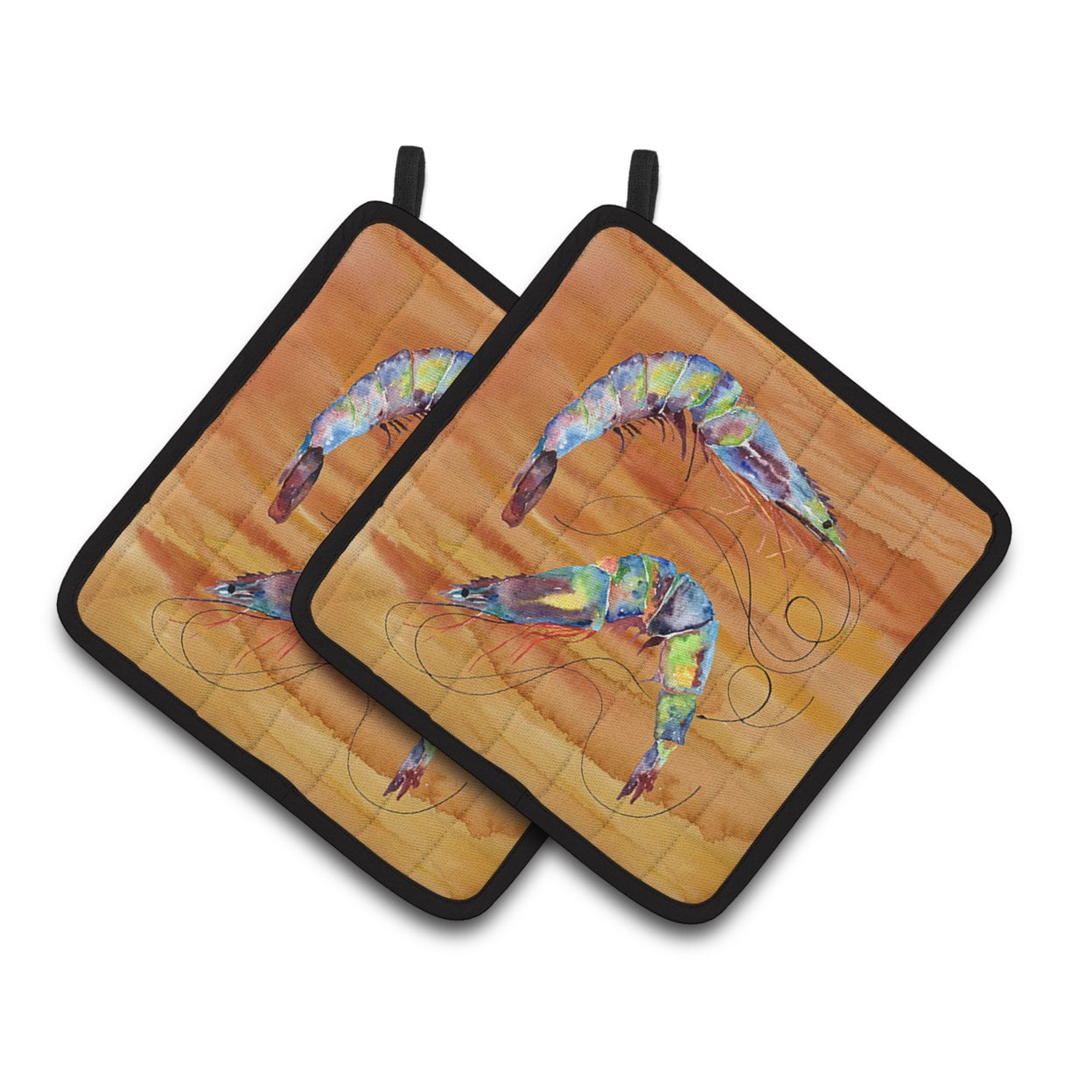 Carolines Treasures 8145PTHD Shrimp Pair of Pot Holders , 7.5HX7.5W, multicolor