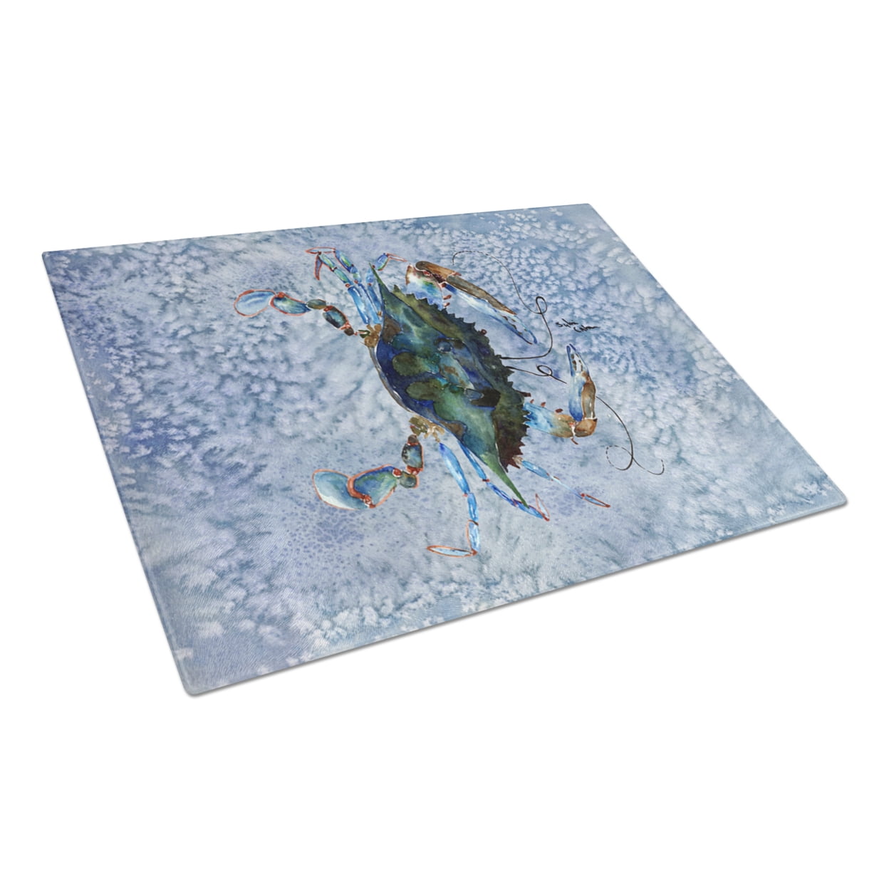 Carolines Treasures 8151LCB Crab Glass Cutting Board Large, 12H x 16W, multicolor
