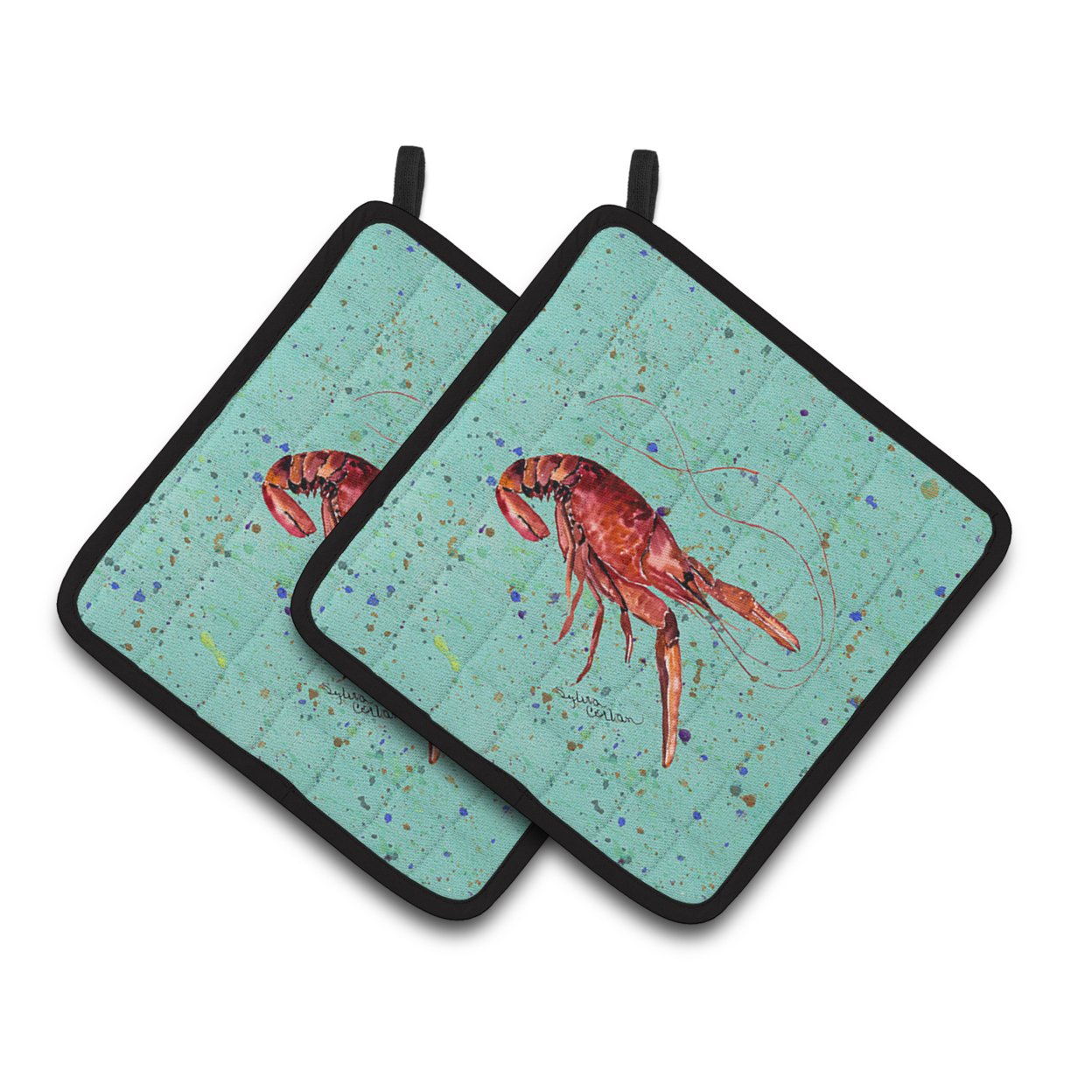 Carolines Treasures 8461PTHD Crawfish Pair of Pot Holders, 7.5HX7.5W, multicolor