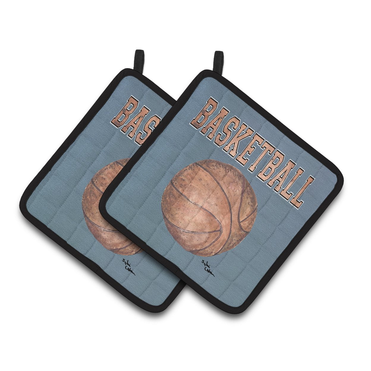 Carolines Treasures 8486PTHD Basketball Pair of Pot Holders, 7.5HX7.5W, multicolor