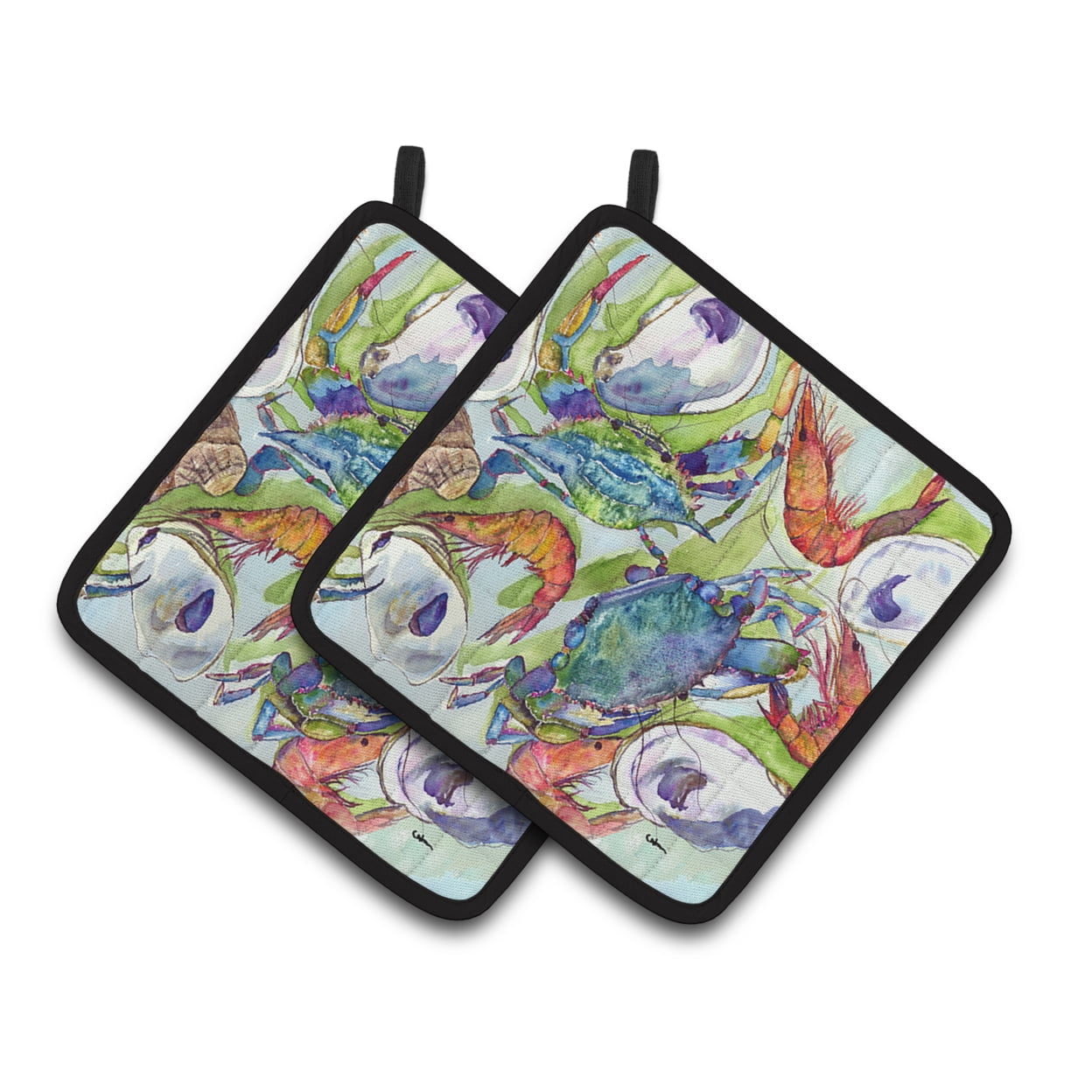 Carolines Treasures 8547PTHD Crab Pair of Pot Holders , 7.5HX7.5W, multicolor