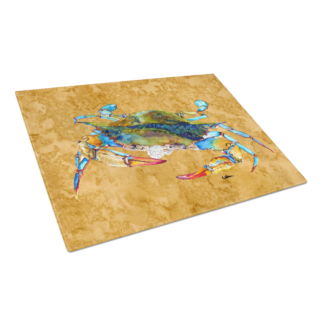 Crab Glass Cutting Board Large