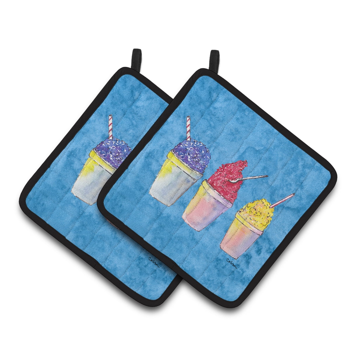 Carolines Treasures 8780PTHD Snowballs and Snowcones Pair of Pot Holders , 7.5HX7.5W, multicolor