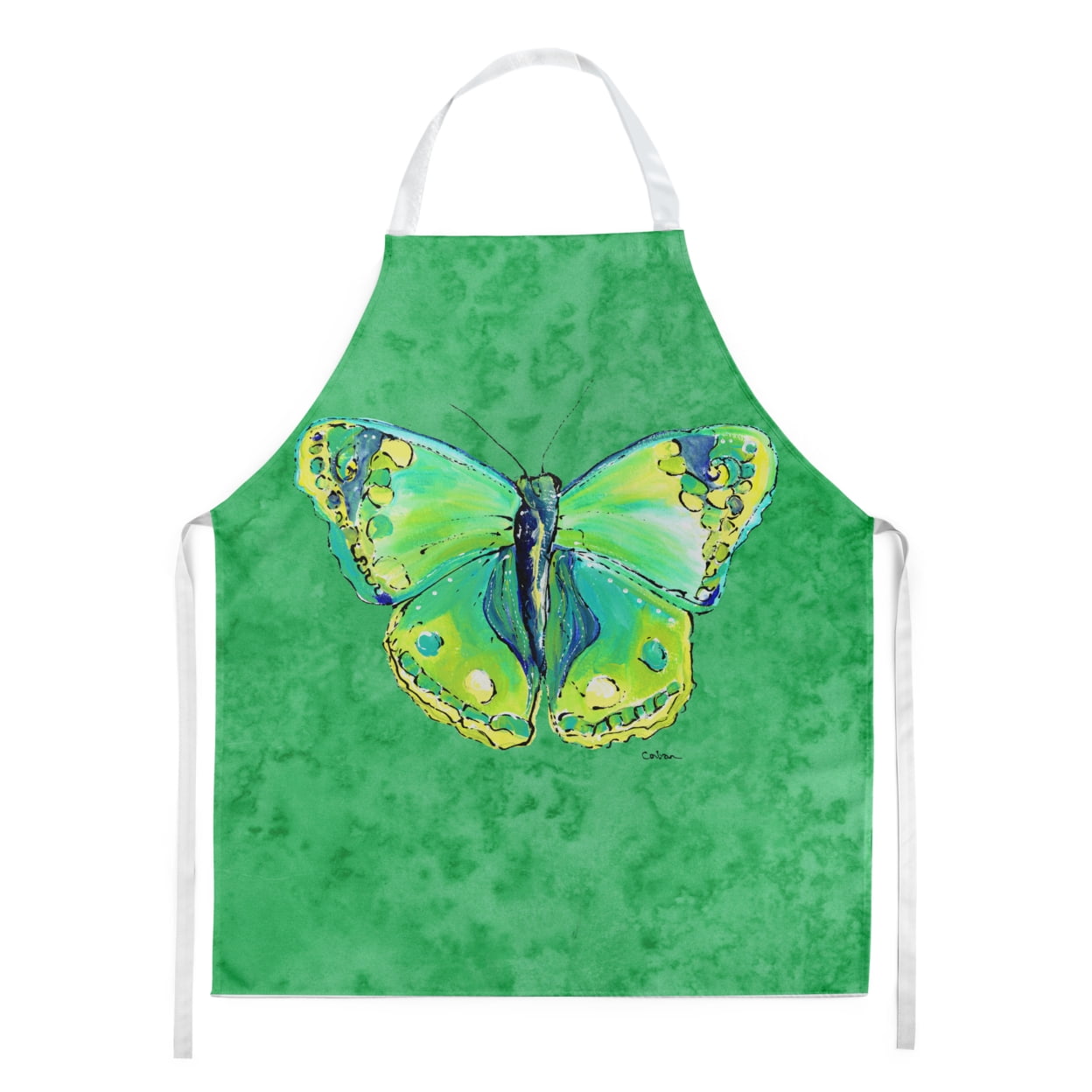 Carolines Treasures 8863APRON Butterfly Green on Green Apron Large multicolor