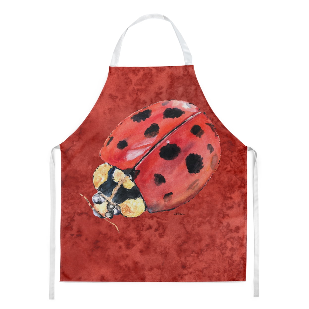 Carolines Treasures 8870APRON Lady Bug on Deep Red Apron Large multicolor