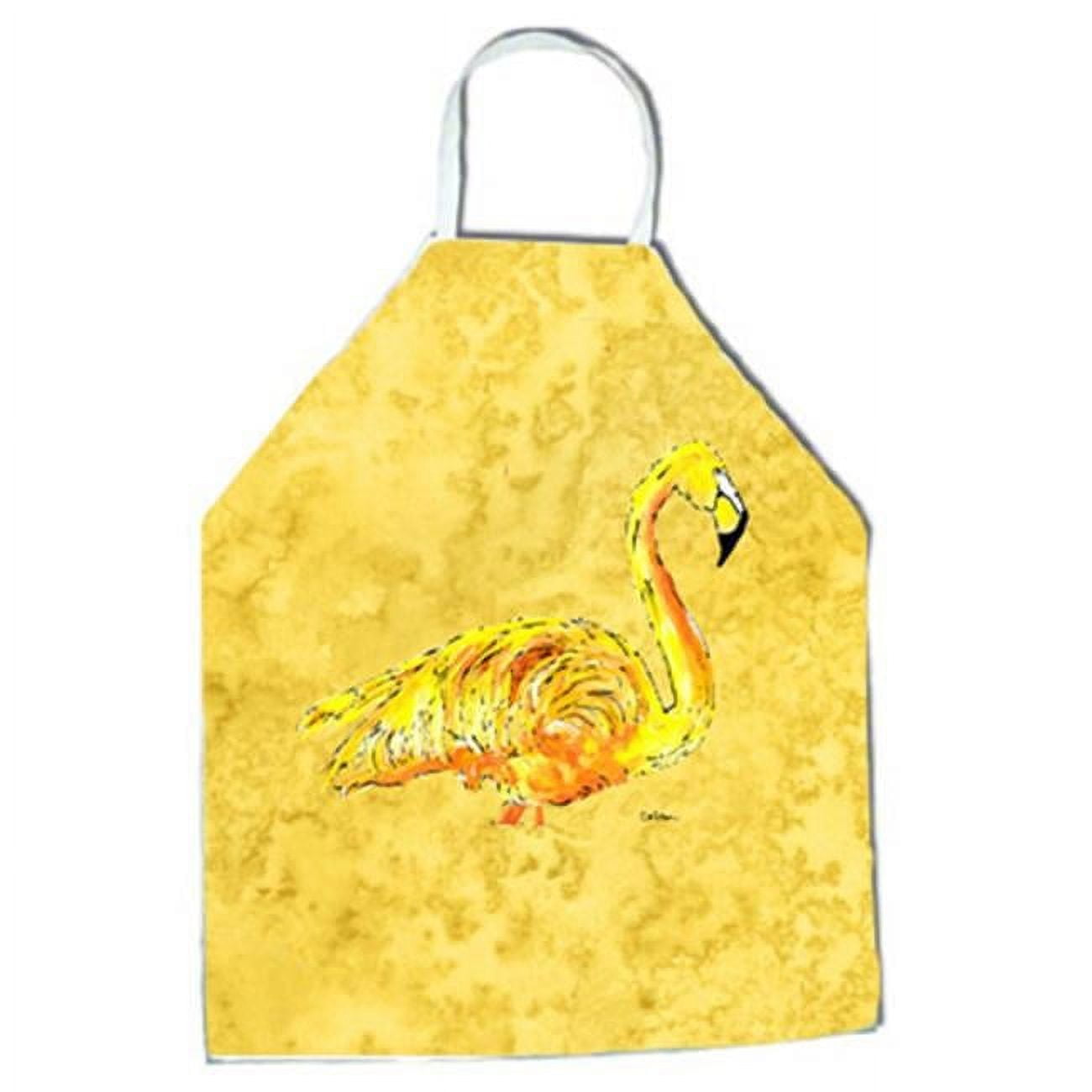 Carolines Treasures 8872APRON Flamingo on Yellow Apron Large multicolor