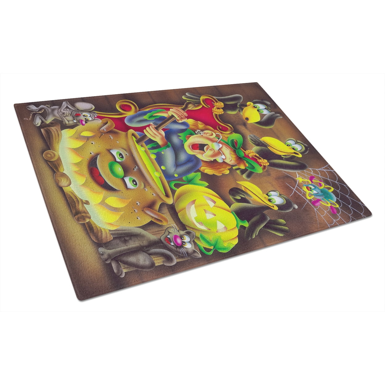 Carolines Treasures APH0934LCB Witch and Crows Stirring it up Halloween Glass Cutting Board Large, 12H x 16W, multicolor
