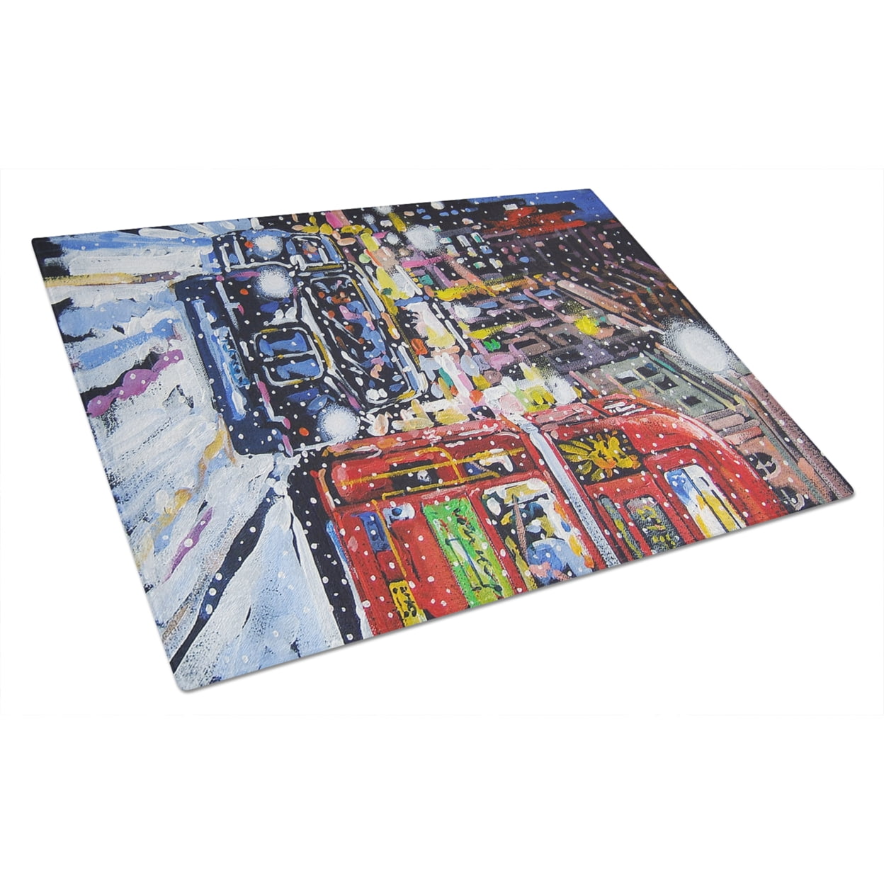 Carolines Treasures ARA0133LCB London Snow by Roy Avis Glass Cutting Board Large, 12H x 16W, multicolor