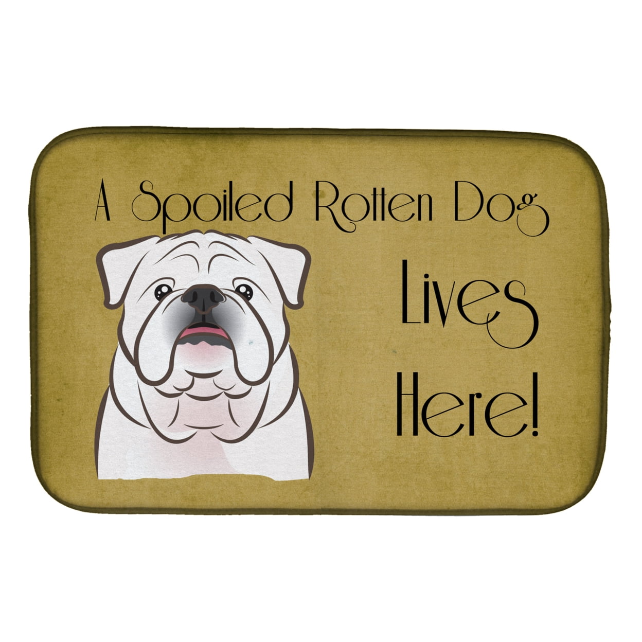 Winter Holiday French Bulldog Dish Drying Mat