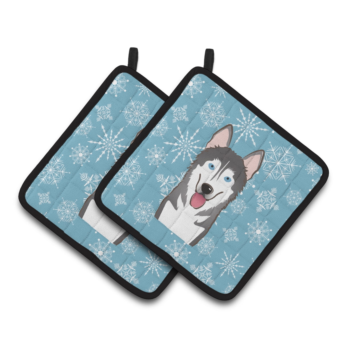 Snowflake Alaskan Malamute Pair of Pot Holders