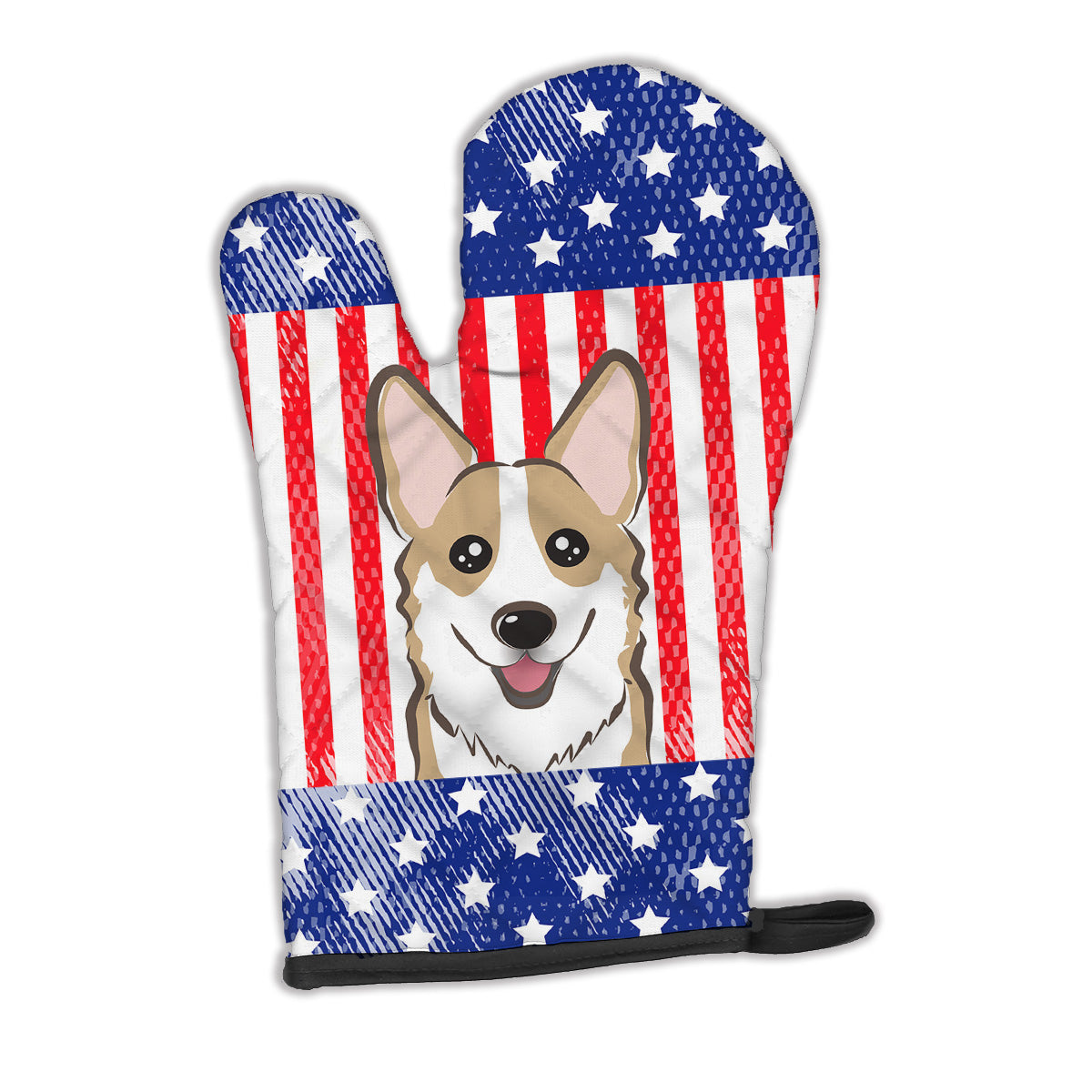 Carolines Treasures BB2183OVMT American Flag and Sable Corgi Oven Mitt Large multicolor