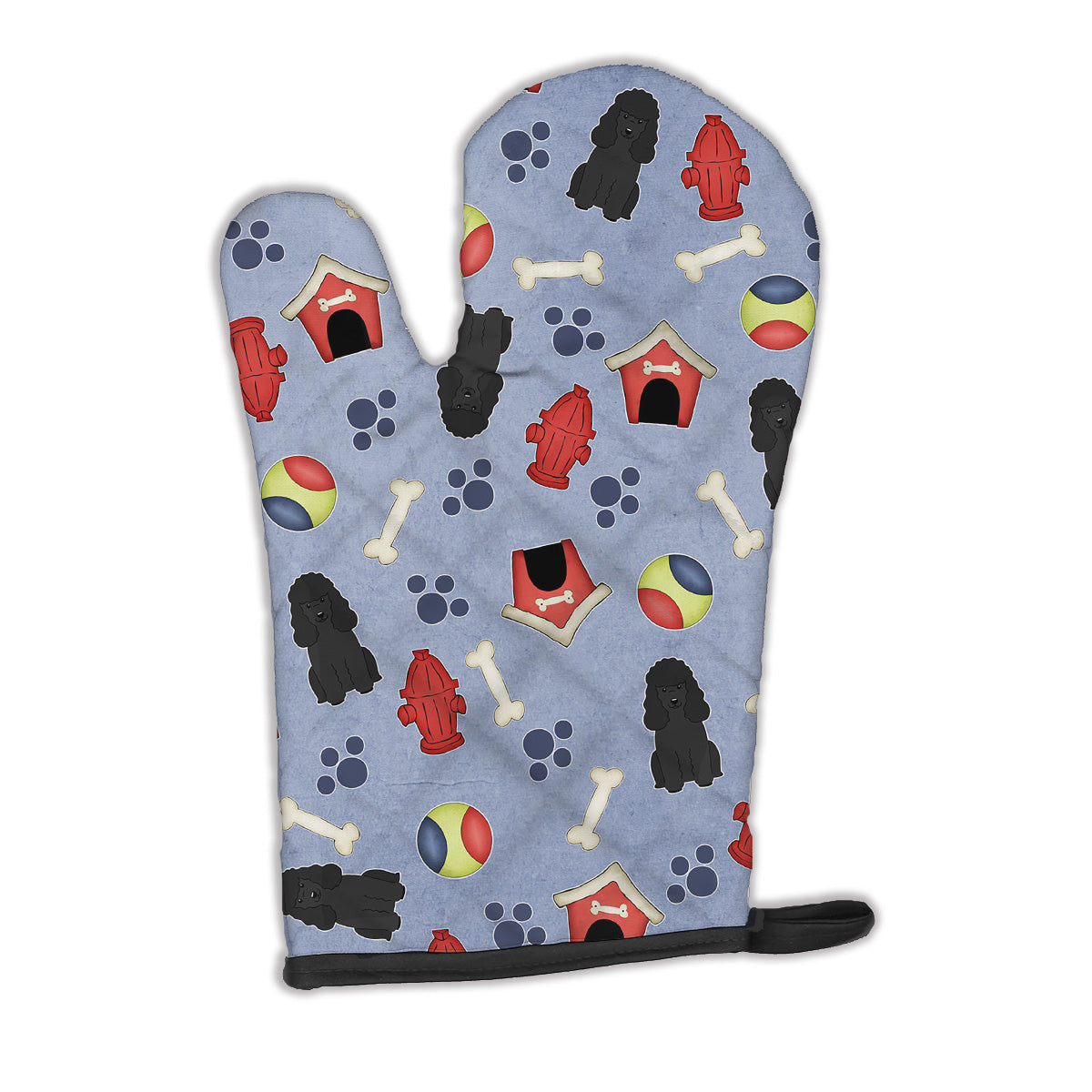 Dog House Collection Poodle Black Oven Mitt