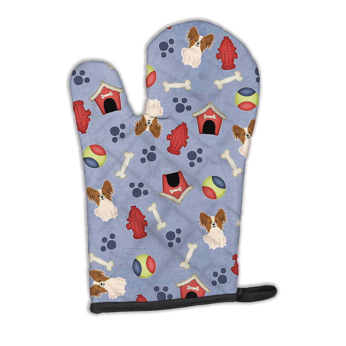 Dog House Collection Papillon Red White Oven Mitt