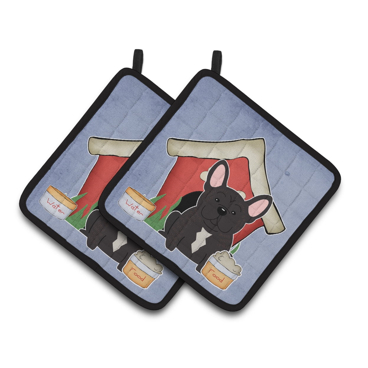 Carolines Treasures BB2763PTHD Dog House Collection French Bulldog Brindle Pair of Pot Holders , 7.5HX7.5W, multicolor