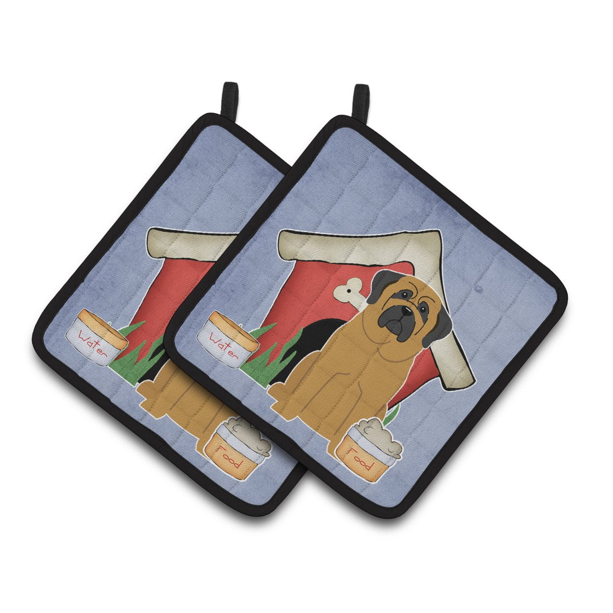 Carolines Treasures BB2772PTHD Dog House Collection Mastiff Pair of Pot Holders , 7.5HX7.5W, multicolor