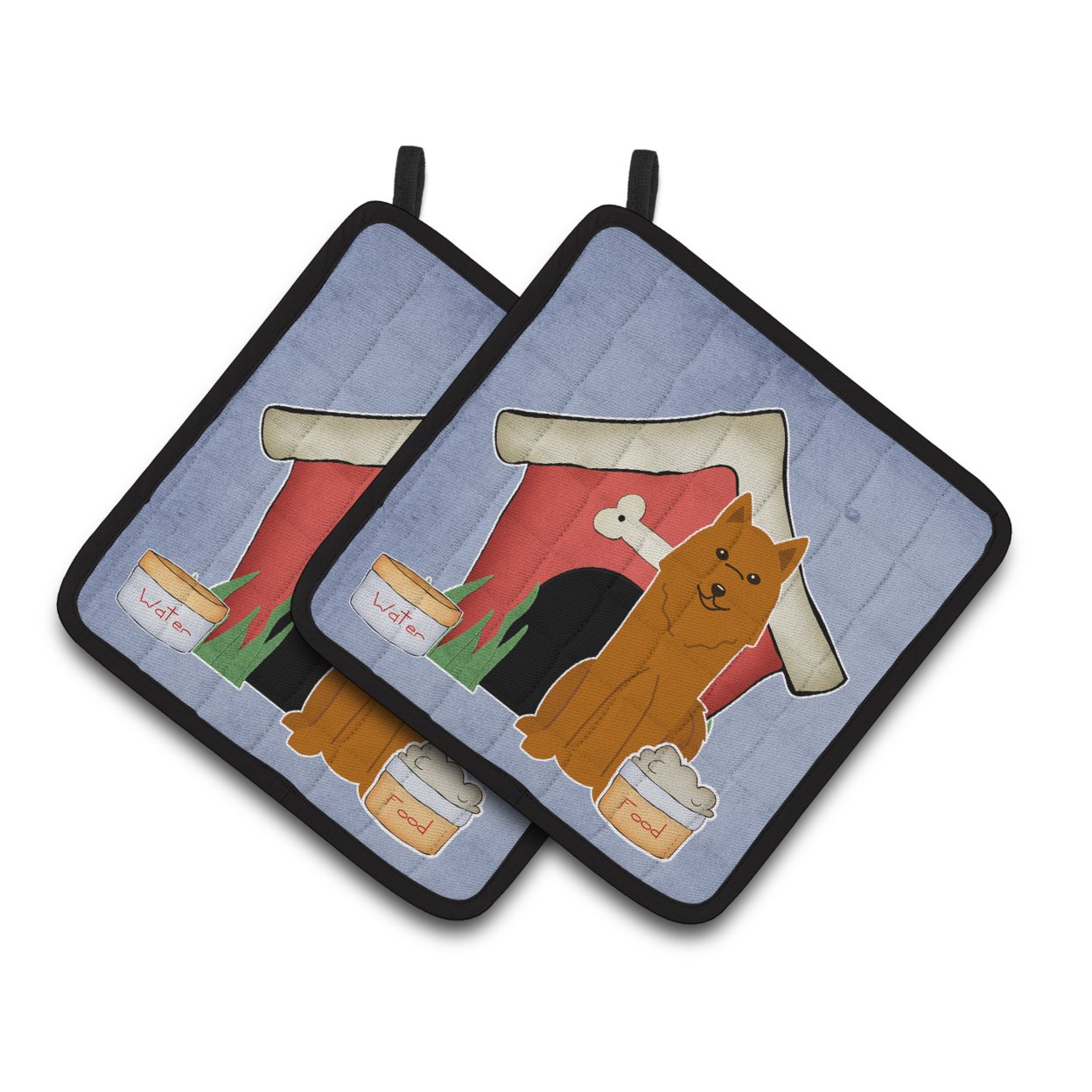 Carolines Treasures BB2776PTHD Dog House Collection Karelian Bear Dog Pair of Pot Holders  7.5HX7.5W multicolor