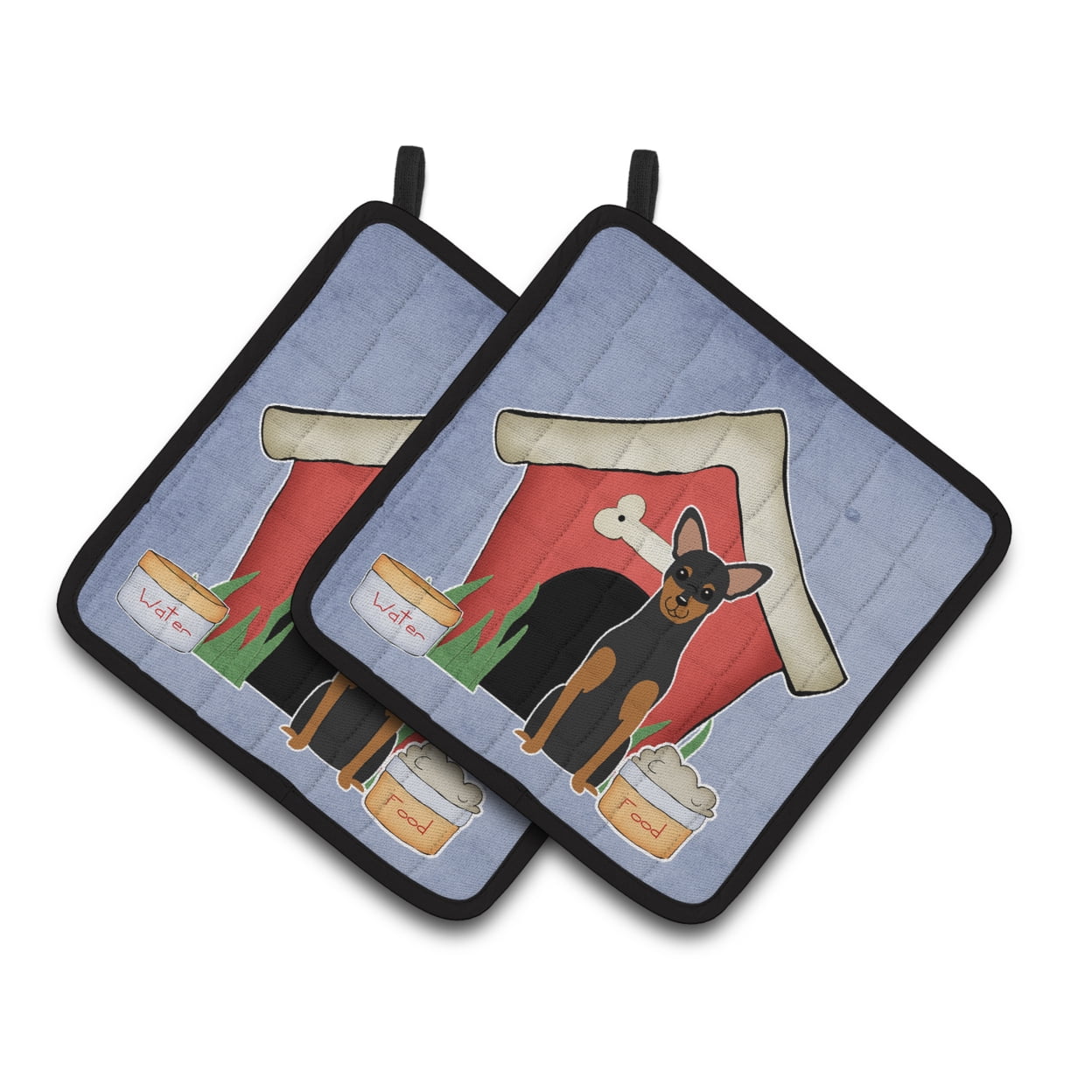 Carolines Treasures BB2782PTHD Dog House Collection Manchester Terrier Pair of Pot Holders , 7.5HX7.5W, multicolor