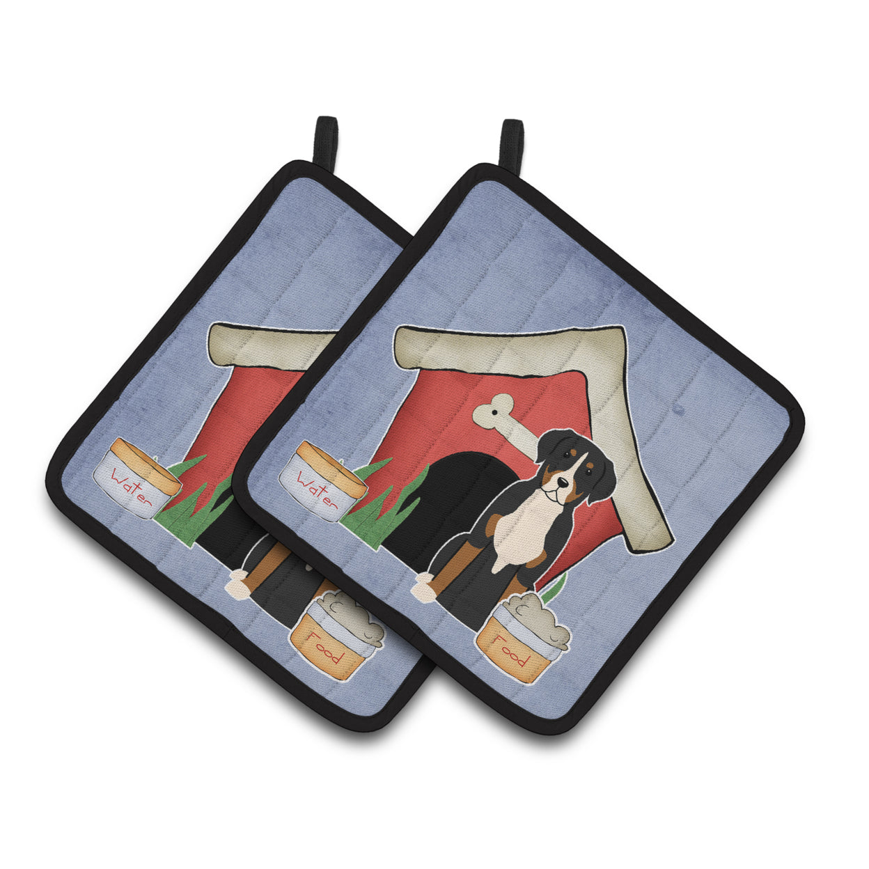 Carolines Treasures BB2791PTHD Dog House Collection Greater Swiss Mountain Dog Pair of Pot Holders , 7.5HX7.5W,