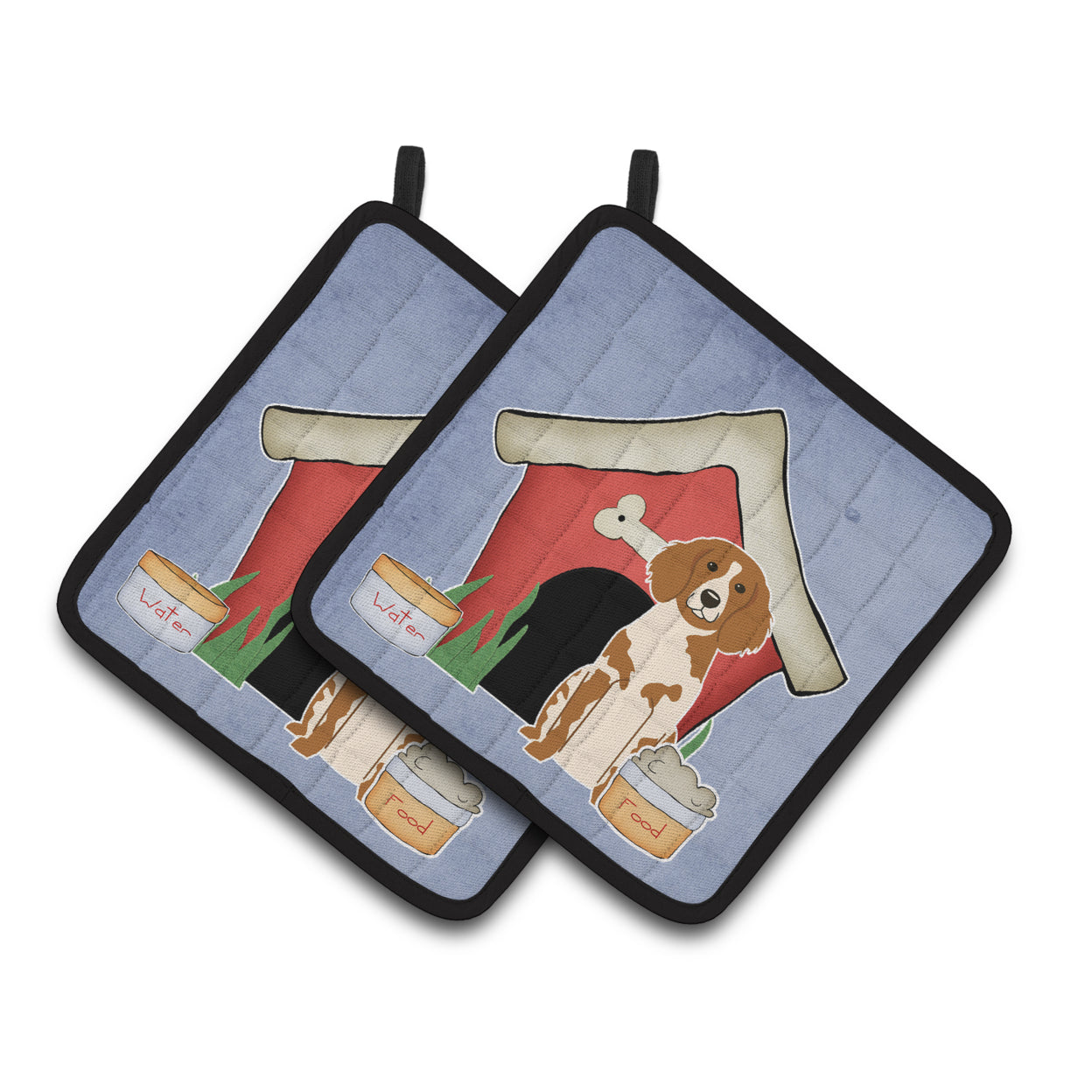 Carolines Treasures BB2826PTHD Dog House Collection Brittany Spaniel Pair of Pot Holders , 7.5HX7.5W, multicolor